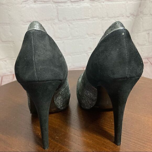 7 BCBGENERATION grey shimmery suede platform pumps - Picture 7 of 9
